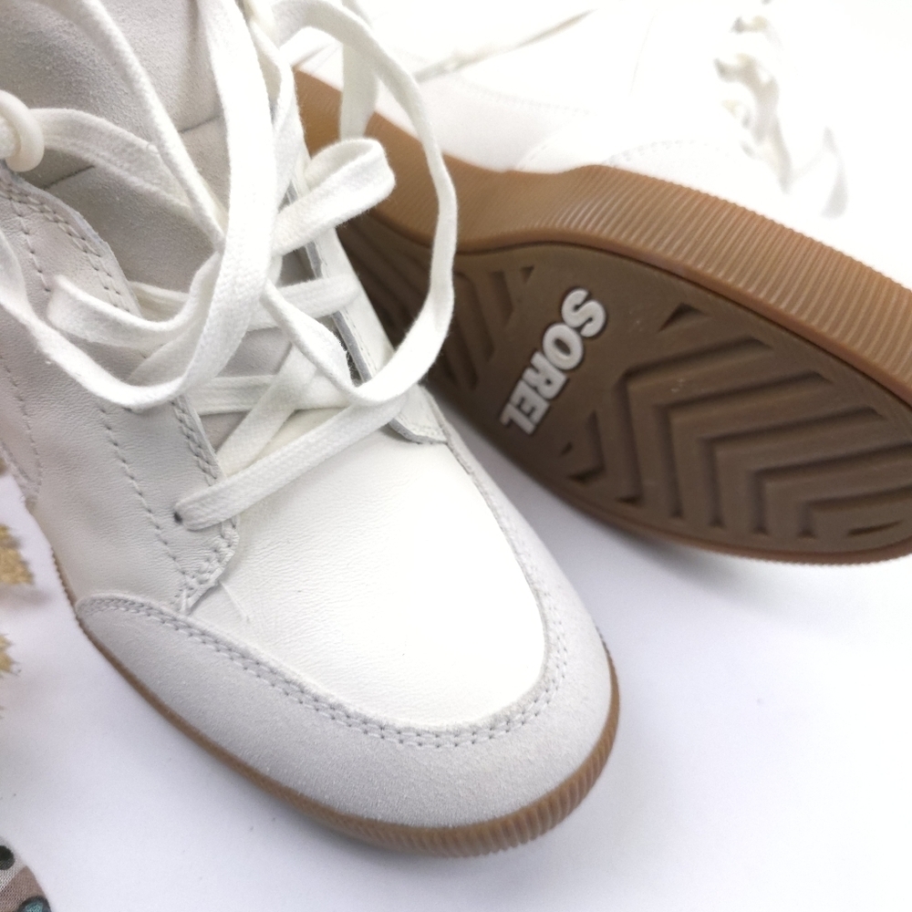 Sorel Women's White High-Top Wedge Sneakers Sz 9.5 - Picture 12 of 14